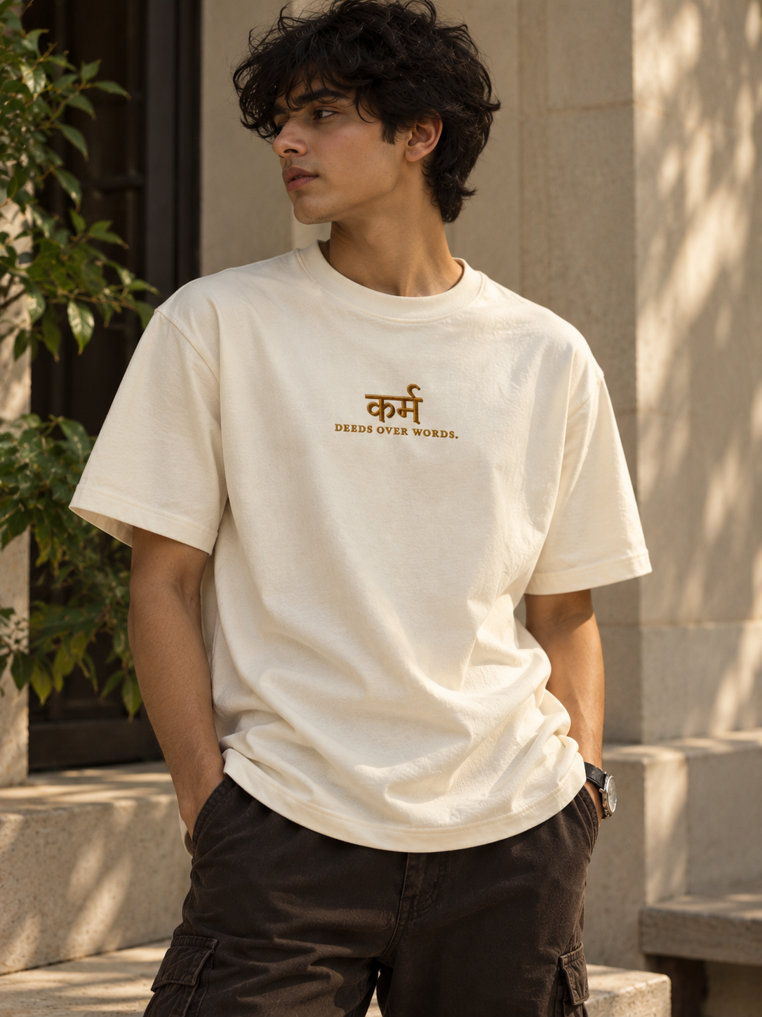 Karma- Embroidered Unisex Oversized T-Shirt