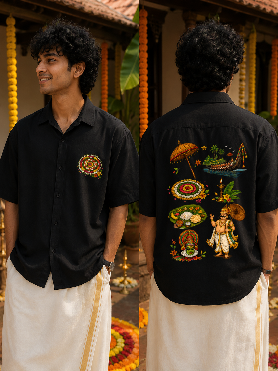 Onam Pookalam Oversized Shirt