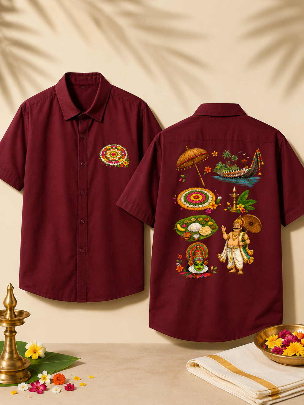 Onam Pookalam Oversized Shirt