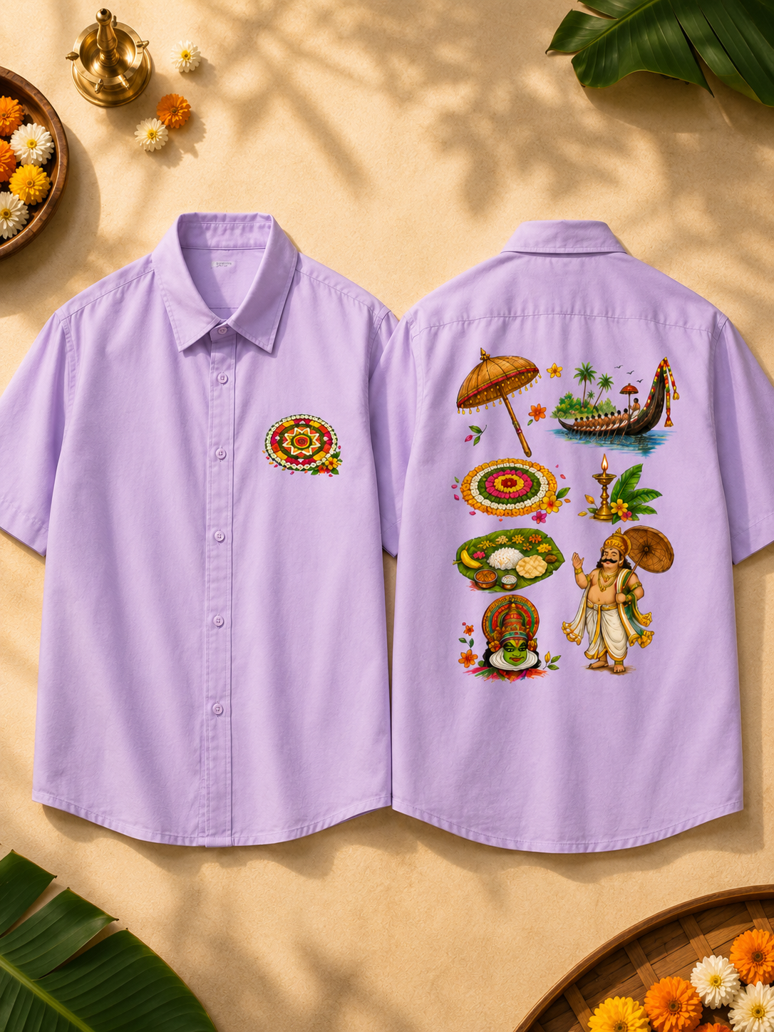 Onam Pookalam Oversized Shirt