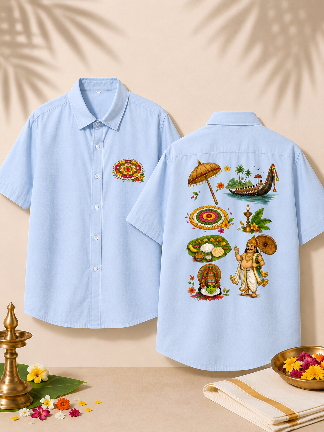 Onam Pookalam Oversized Shirt