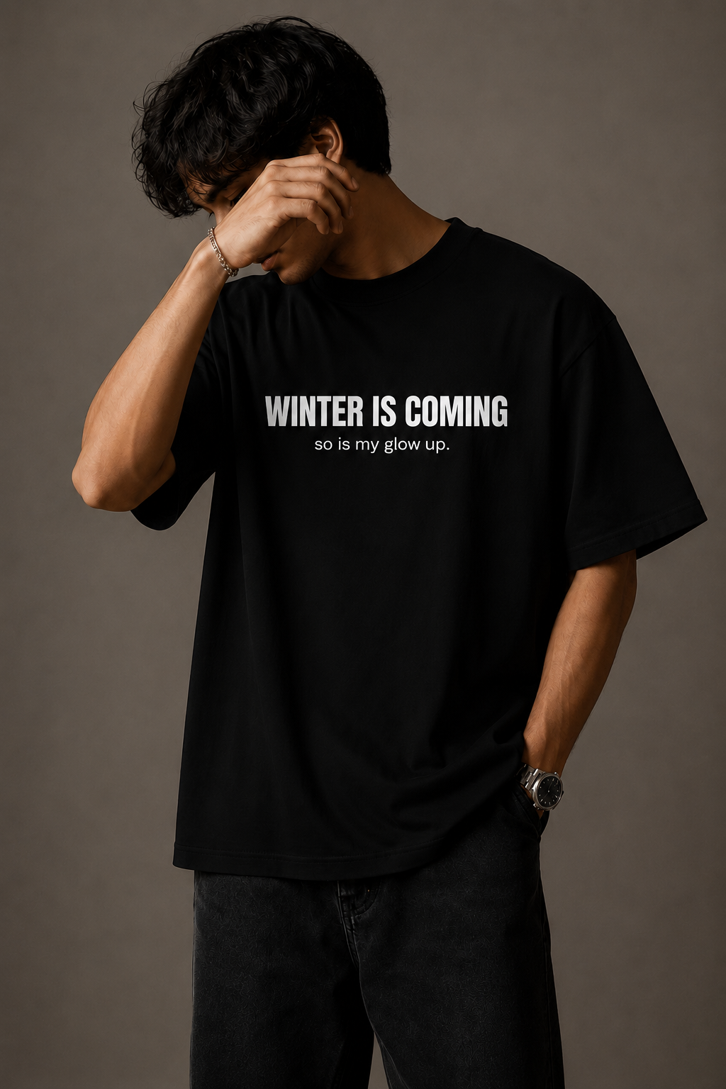 Winter Is Coming Oversized Heavyweight T-Shirt