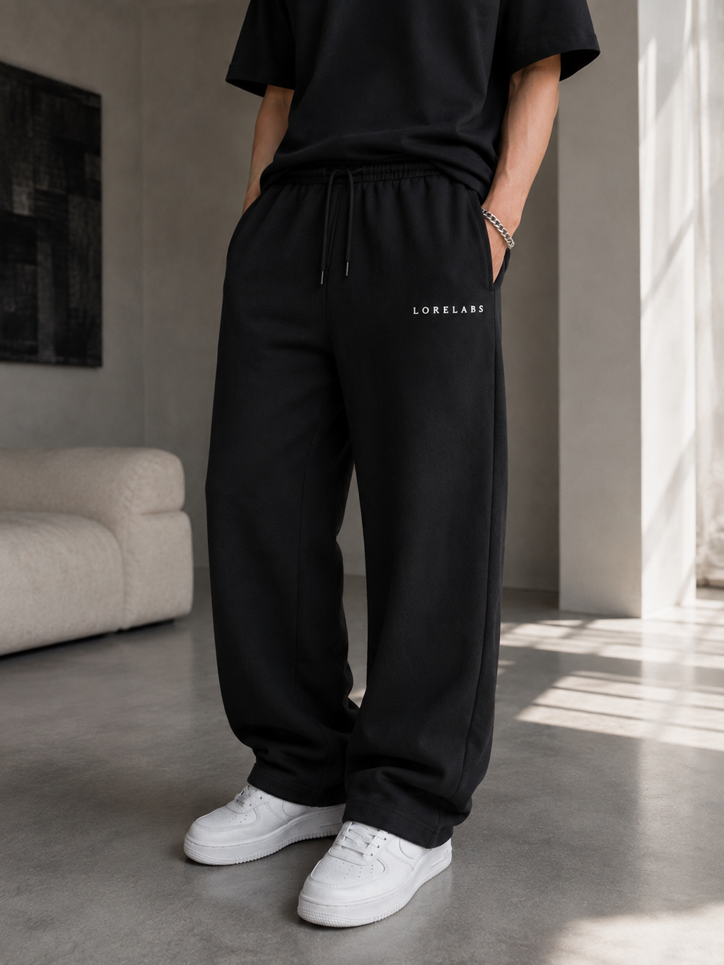 Essential Relaxed Fit Sweatpants | Black
