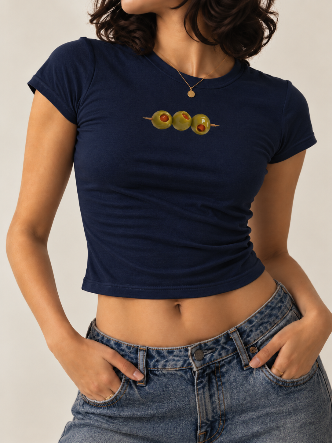 Olive Skewer Baby Tee