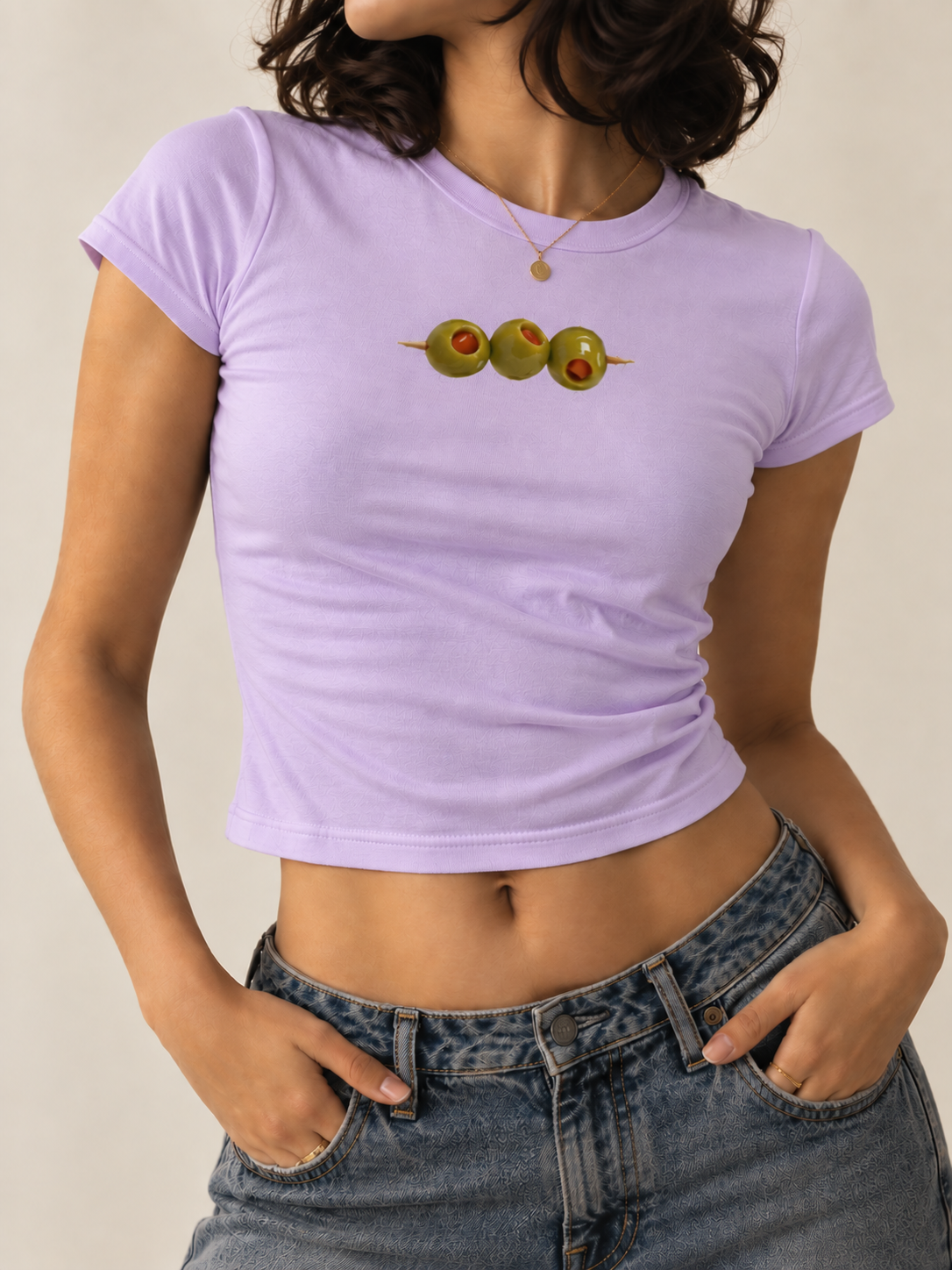 Olive Skewer Baby Tee
