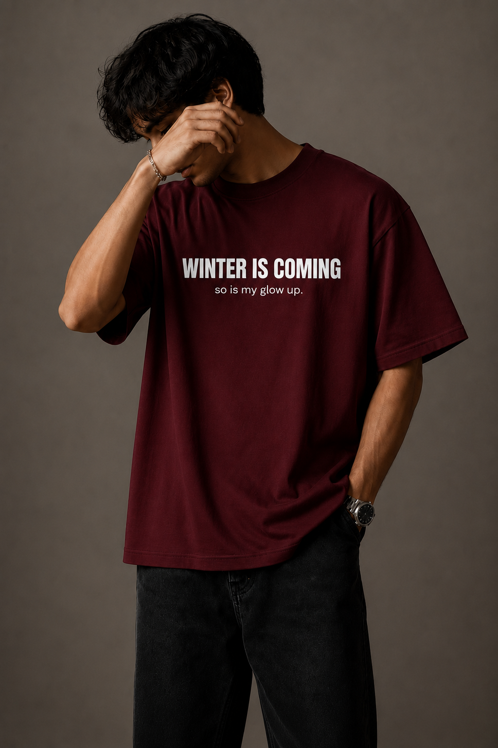 Winter Is Coming Oversized Heavyweight T-Shirt