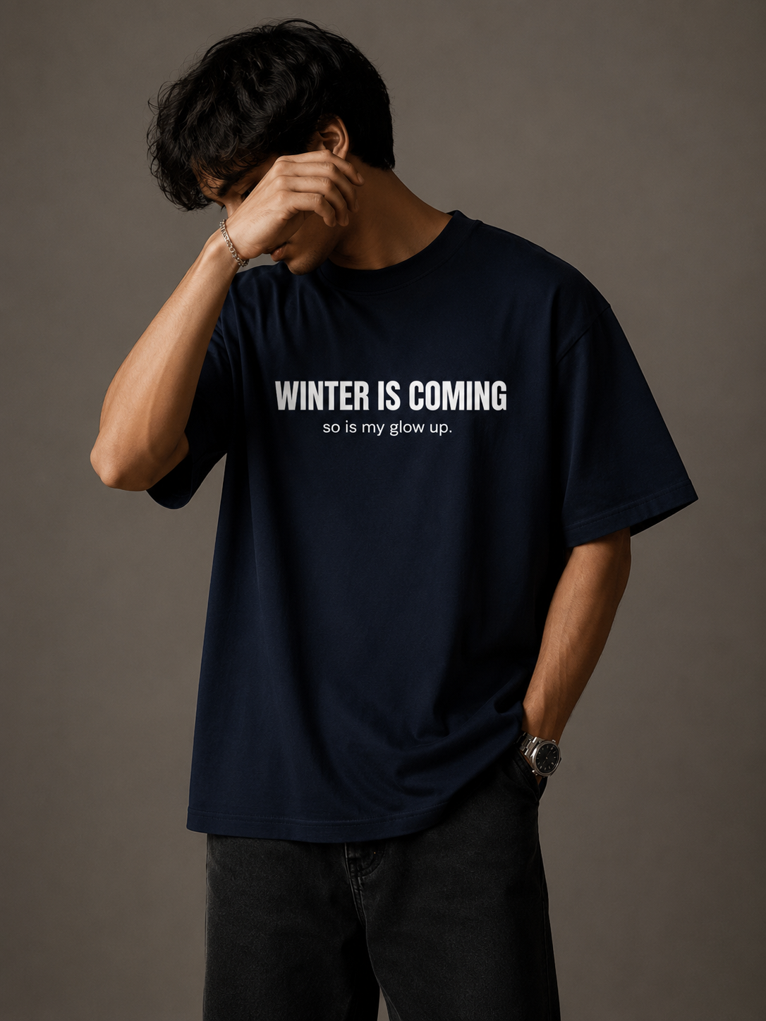 Winter Is Coming Oversized Heavyweight T-Shirt