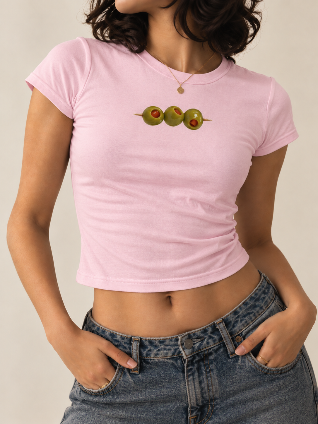 Olive Skewer Baby Tee