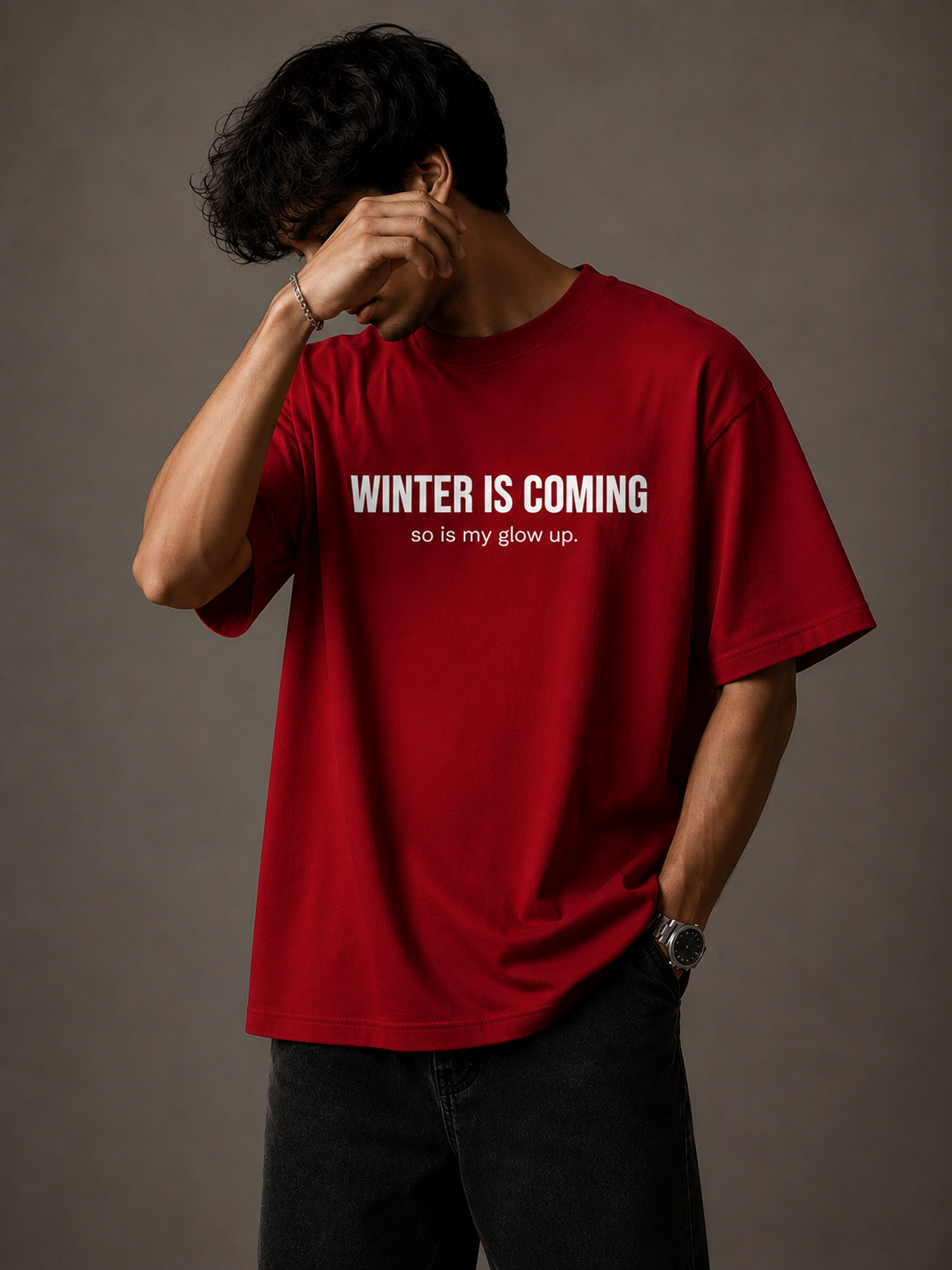 Winter Is Coming Oversized Heavyweight T-Shirt