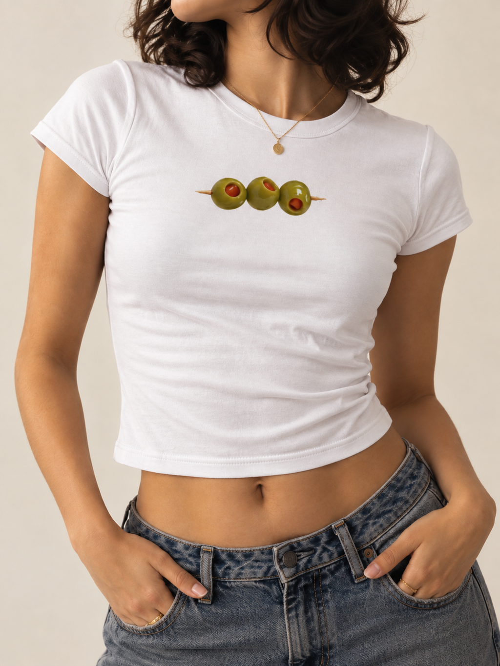 Olive Skewer Baby Tee
